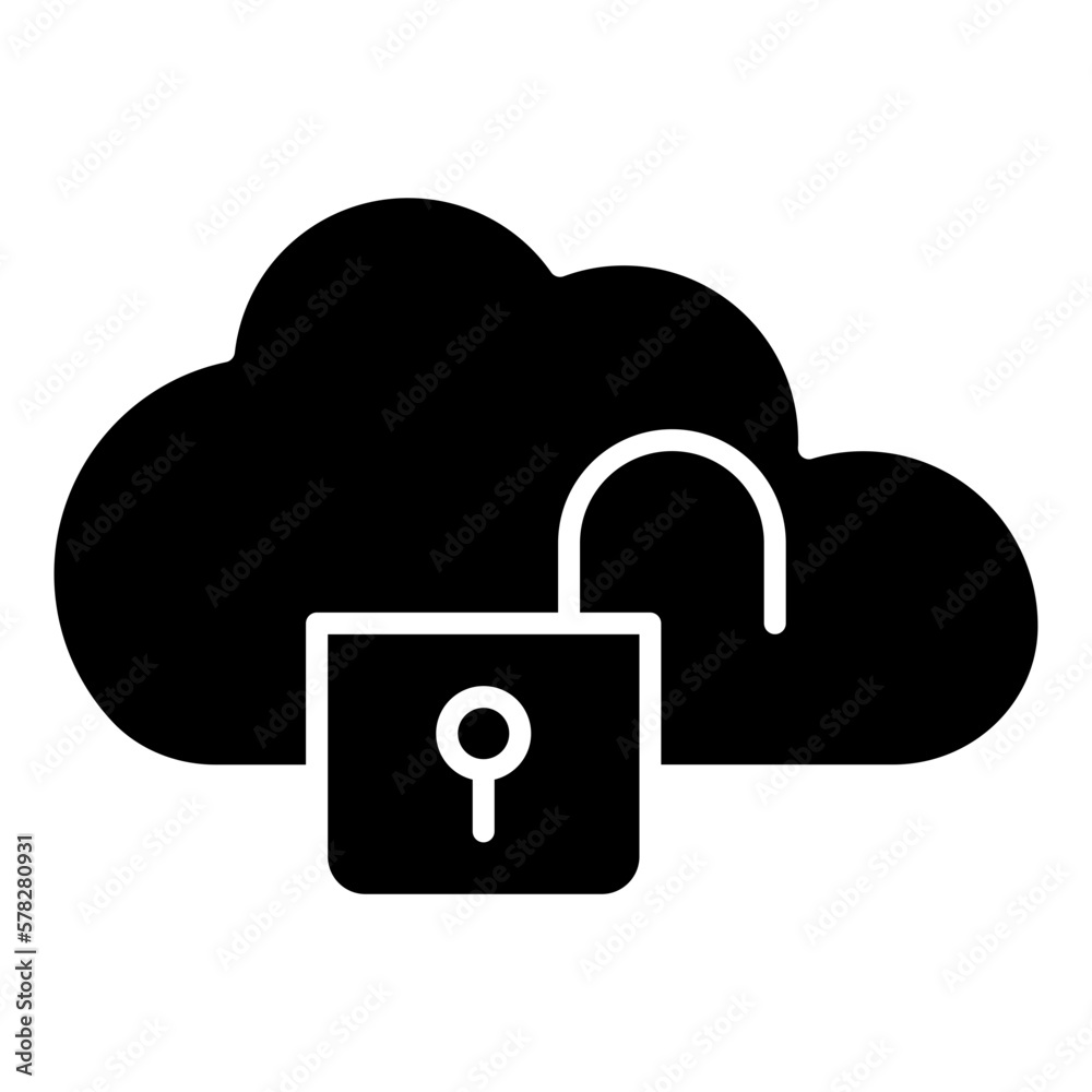 open padlock cloud computing icon open padlock cloud computing icon