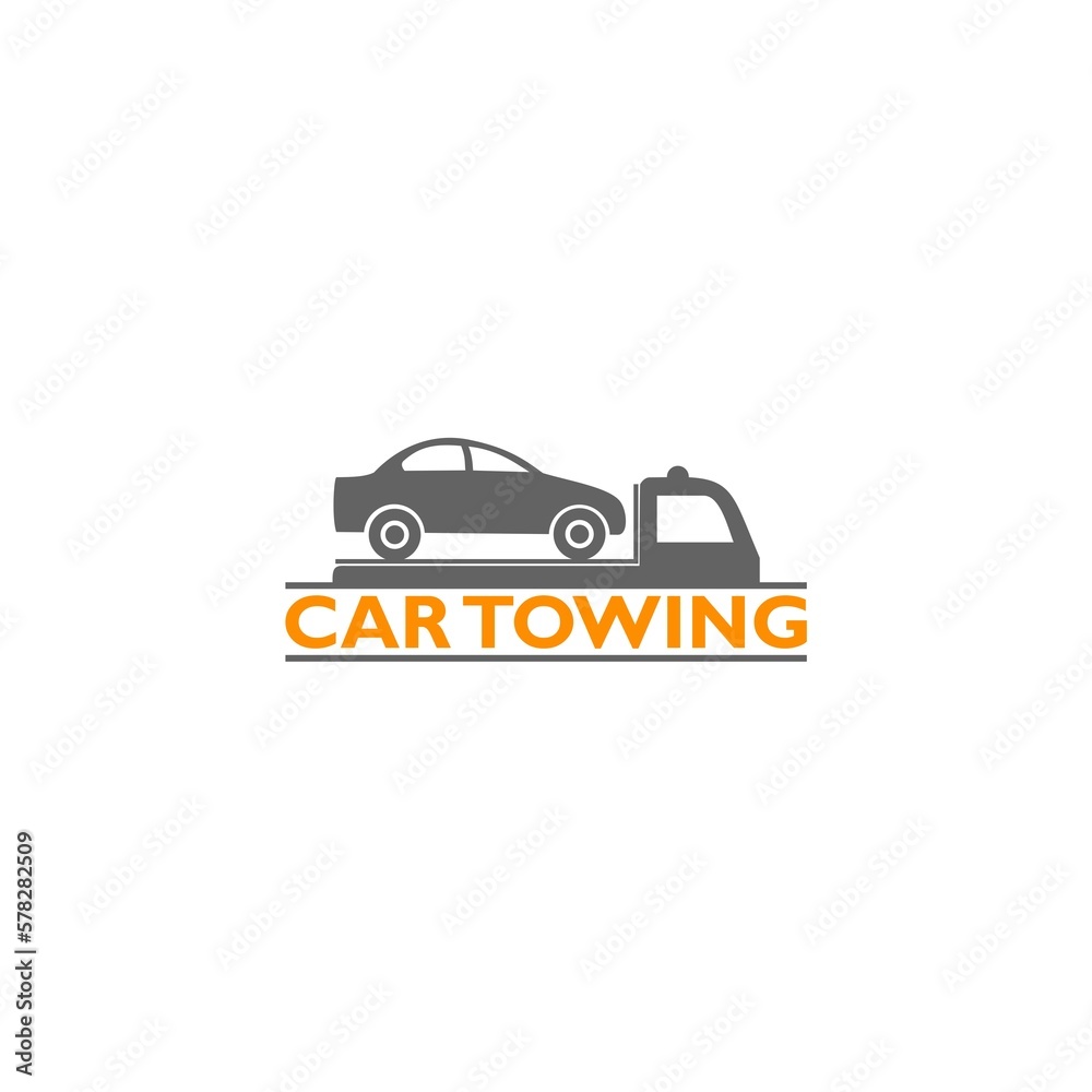 Towing truck evacuation service icon logo isolated on white background Towing truck evacuation service icon logo isolated on white background
