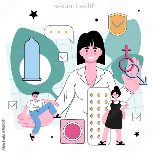 Sexual education concept. Sexual health lesson for young people.
