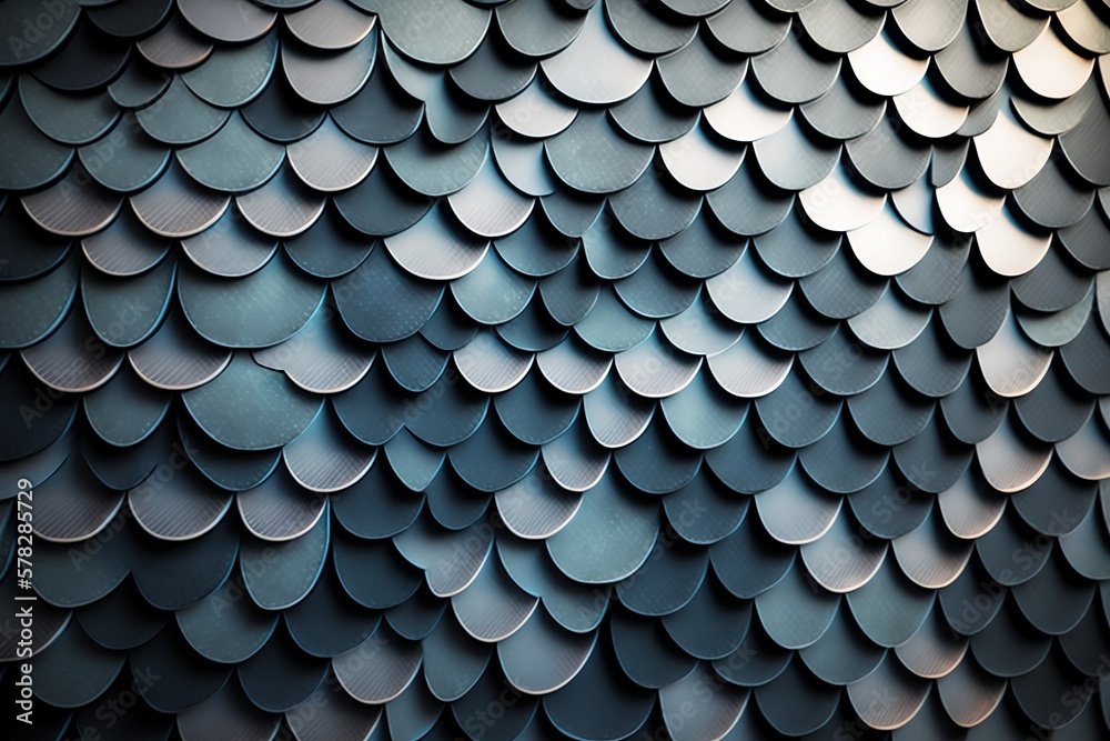 Shimmering Scales: A Polished 3D Render of Fish Scale Mosaic Tiles and Concrete Blocks. Generative AI Shimmering Scales: A Polished 3D Render of Fish Scale Mosaic Tiles and Concrete Blocks. Generative AI