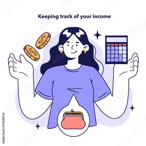 Family budgeting. Personal currency balance management, keeping