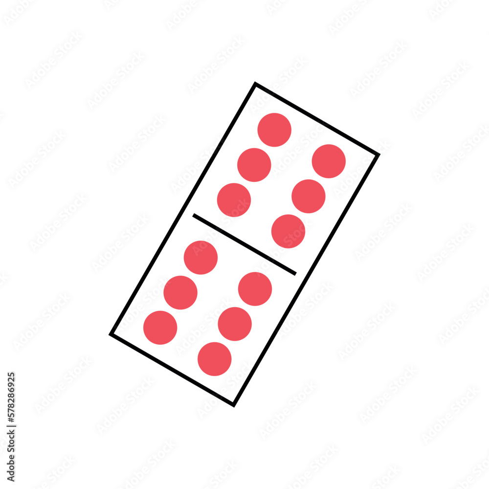 Domino Card Icon Vector Template Domino Card Icon Vector Template
