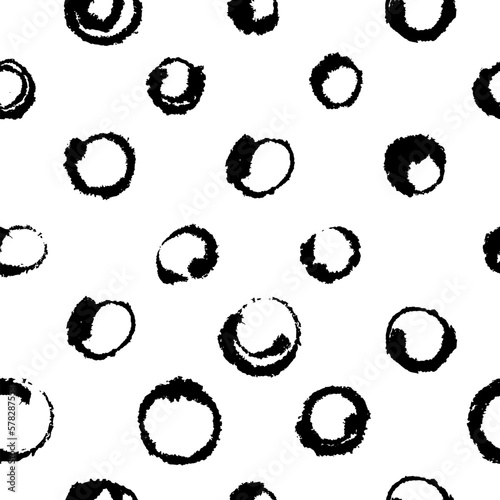 Inky Hand Drawn Circles Pattern on Blotting Paper