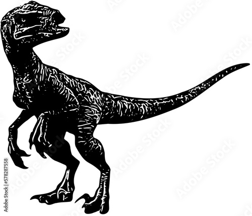 Velociraptor dinosaur illustration, raptor photo
