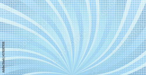 Twist Blue Sunburst Pattern Background. Rays. Radial. Abstract 1970s Retro Backdrop. Summer Banner. Vector Illustration