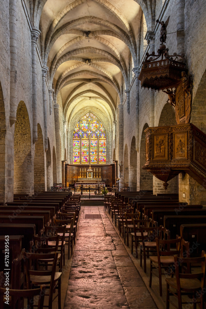 Fototapeta premium interior of Saint-Just church in Arbois, department Jura, Franche-Comte, France