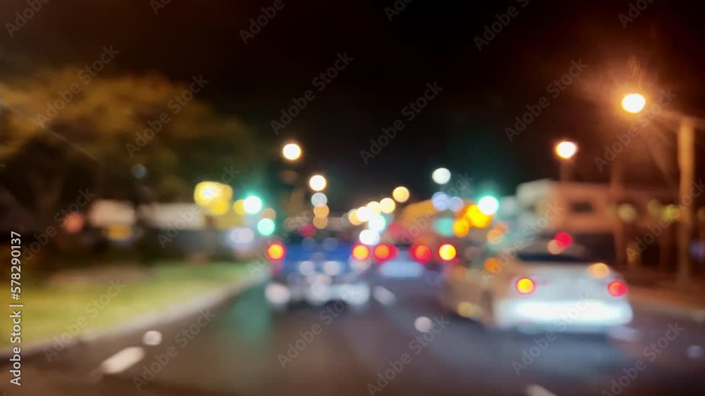 colourful bokeh traffic at night