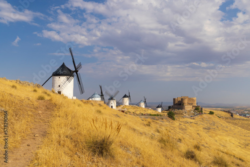 windmills and castle of Consuegra, Castilla La Mancha, Spain