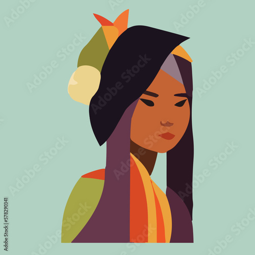 Portrait de femme africaine en vectoriel