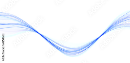 Blue abstract wave. Magic line design. Flow curve motion element. Neon gradient wavy illiustration.