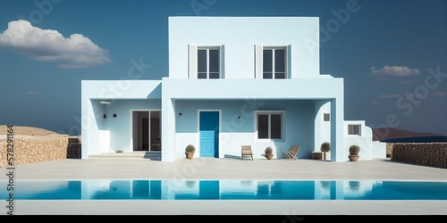 Schönes edles Haus in Spanien im mediterranischer  Baustil, ai generativ © www.freund-foto.de