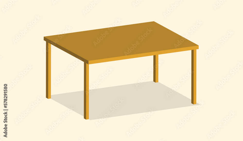 Isometric wooden table vector design Isometric wooden table vector design