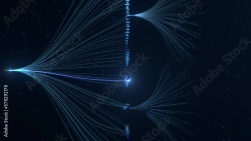 Illustrative 3D Animation of Neural Network. Concept: Chatbot, Artificial Intelligence, Deep Learning, Machine Learning and Large Language Model Visualization.