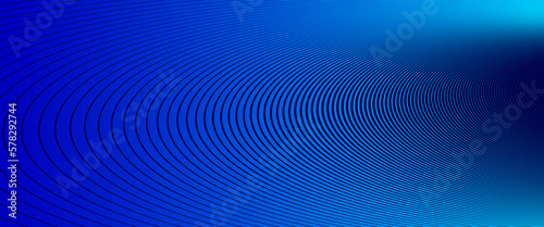 Blue lines in 3D perspective vector abstract background, dynamic linear minimal design, wave lied pattern in dimensional and movement.