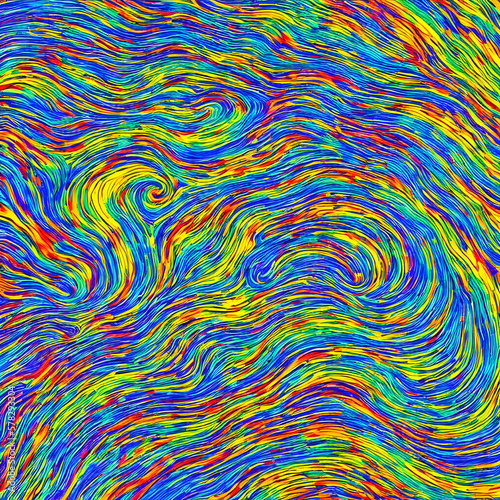 Hyperrealistischer Hintergrund für Poster, Design, Buch. Konzept: psychedelic wave art - created with generative AI technology © ludariimago