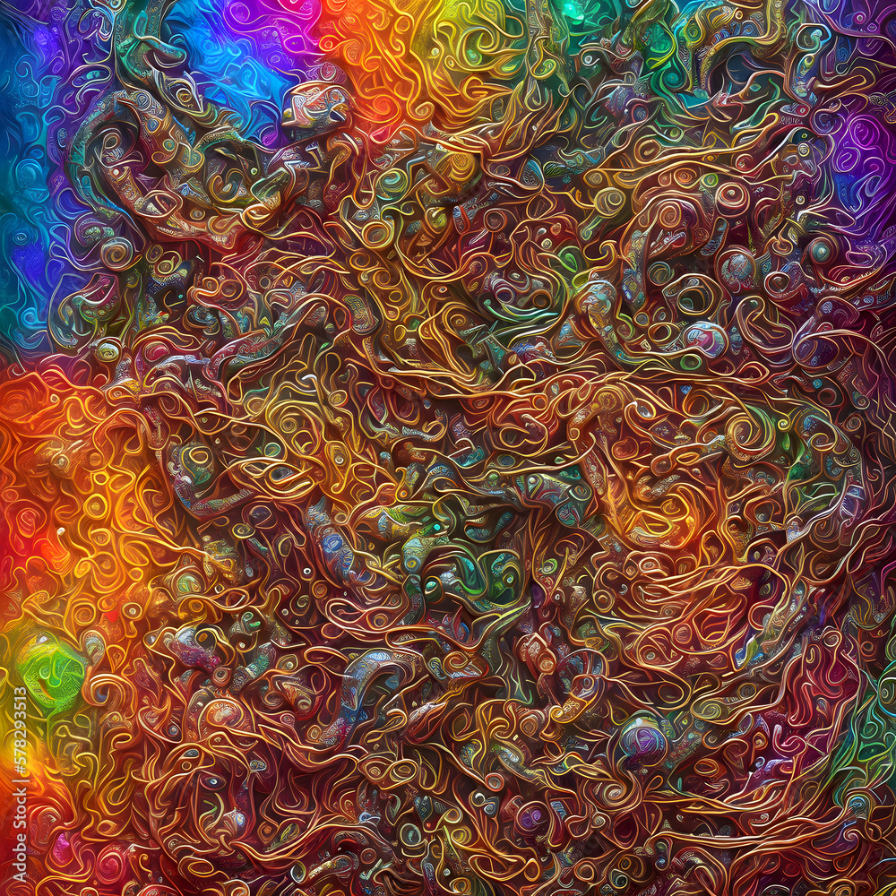 Konzept: psychedelic wave art - created with hyperrealistic generative AI technology