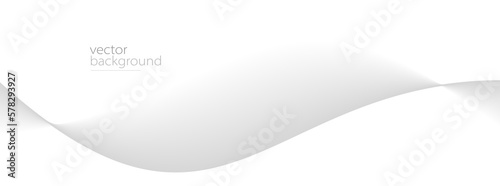 Curve shape flow vector abstract background in light grey gradient, dynamic and speed concept, futuristic technology or motion art.