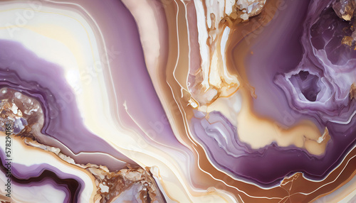 Subtle soft brown and purple onyx gemstone texture, generative ai
