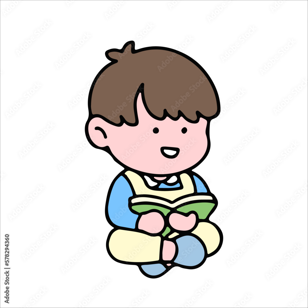 A cute boy character, reading a book, studying and doing homework, isolated on a background, for a back-to-school concept. A cute boy character, reading a book, studying and doing homework, isolated on a background, for a back-to-school concept.