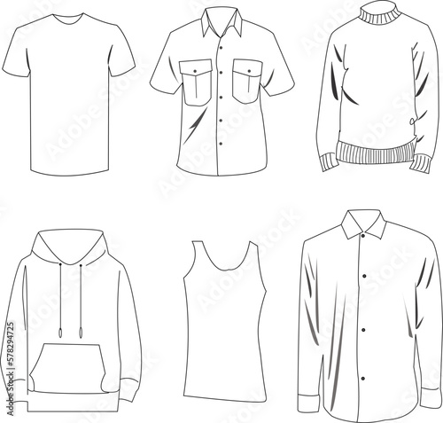 various types of men's clothing