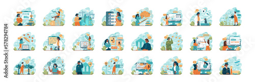 Collection of black people of various occupations. Male and female