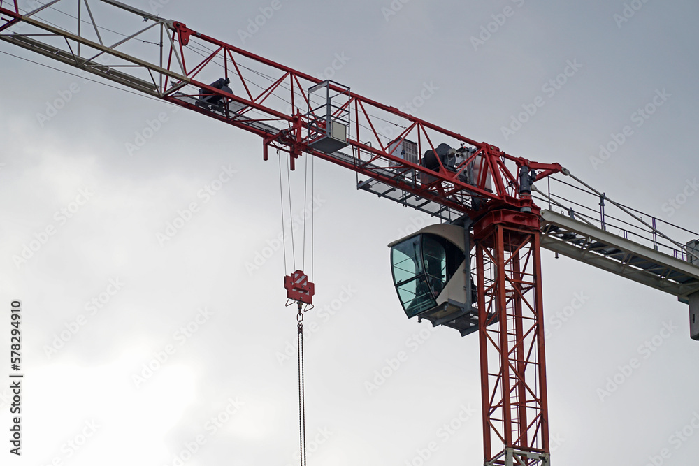 Construction crane and sky in background