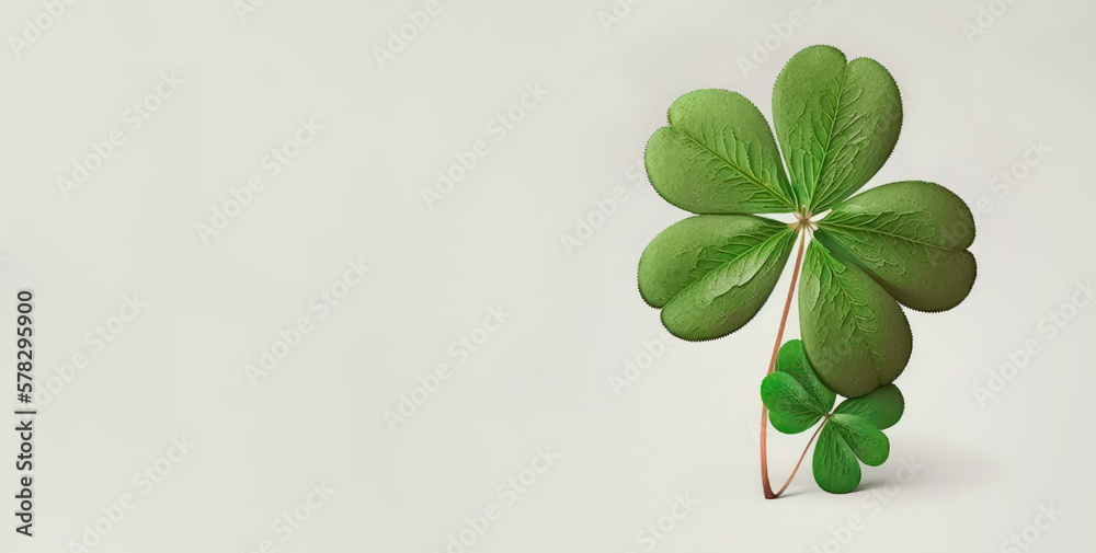 Clover leave isolated on white background. Generative AI Clover leave isolated on white background. Generative AI