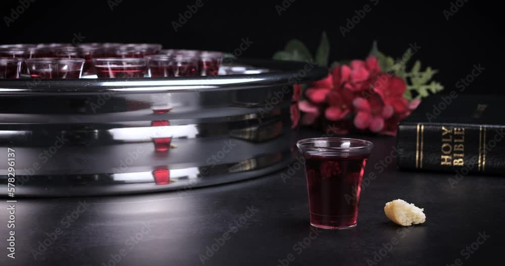 Taking communion concept - the wine and the bread symbols of Jesus ...
