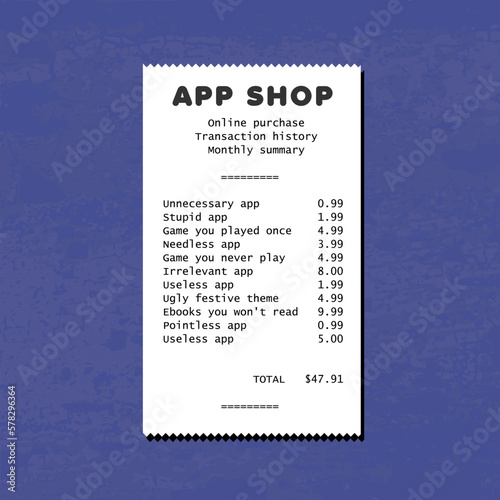 Mobile app shop pointless purchase paper receipt