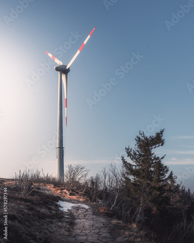 wind turbine in the mountains