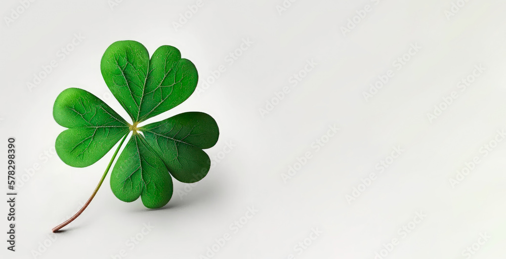 Clover leave isolated on white background. Generative AI
