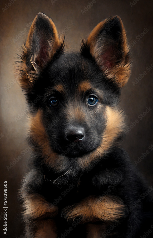 German Shepherd Puppy. Cute Pet Picture. Generative Ai German Shepherd Puppy. Cute Pet Picture. Generative Ai