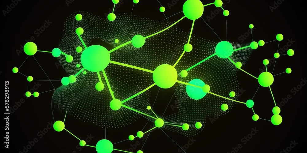 Fototapeta premium Green abstract background for design, generative ai