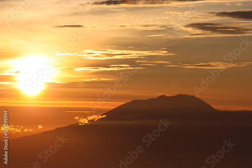 sunrise, view from Merapi volcano, Indonesia
