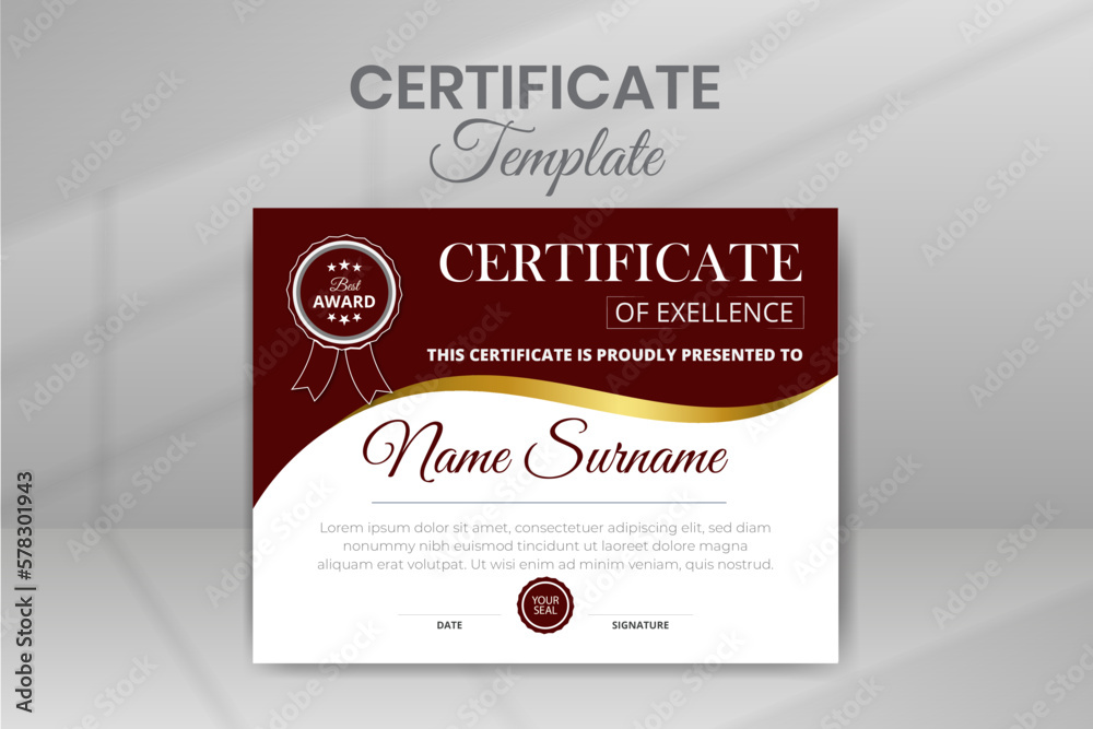 Fototapeta premium Modern Design Certificate Template