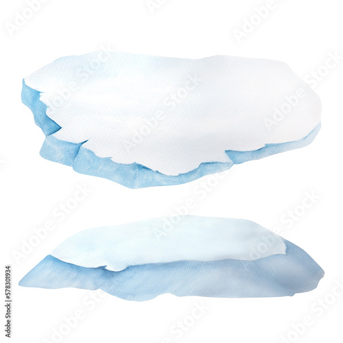 Canvastavla watercolor illustration of ice floes isolated on white background