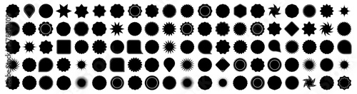 Blank black sticker shape collection. Set of different black label