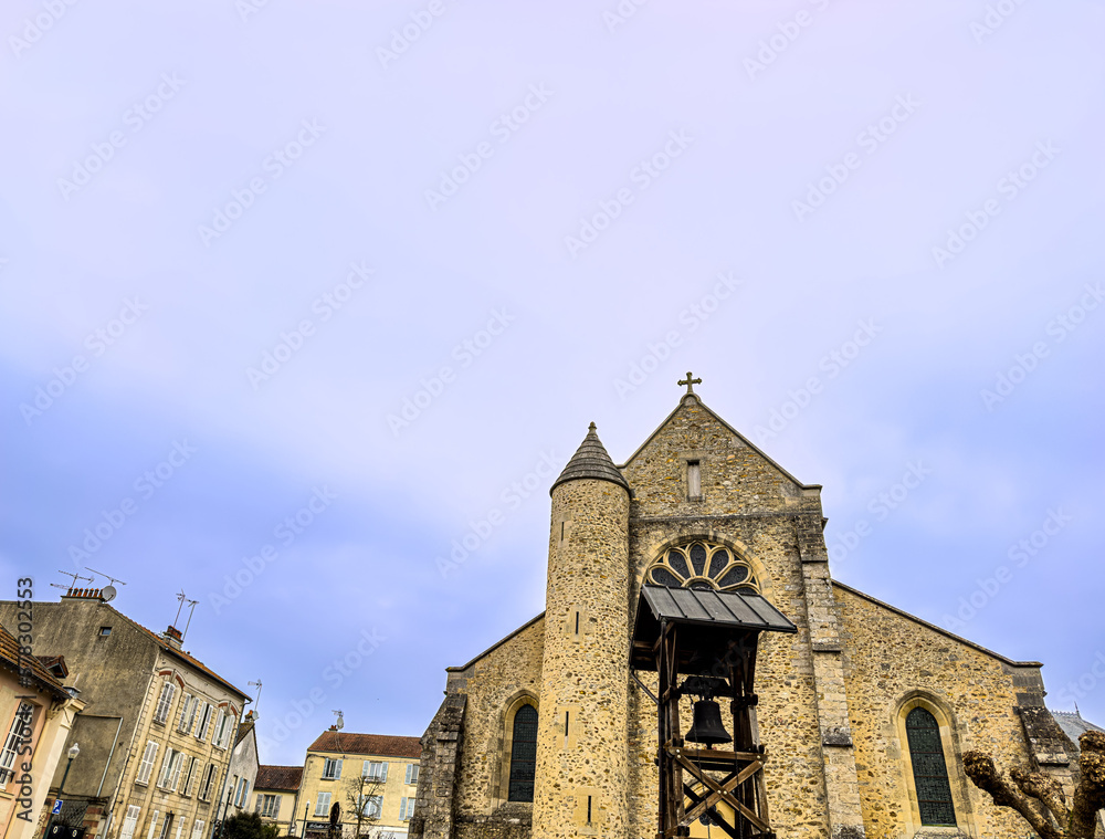 Street view of old village Ferrieres, France.
