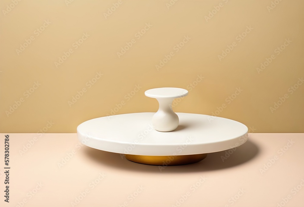 white round product podium background generative ai white round product podium background generative ai