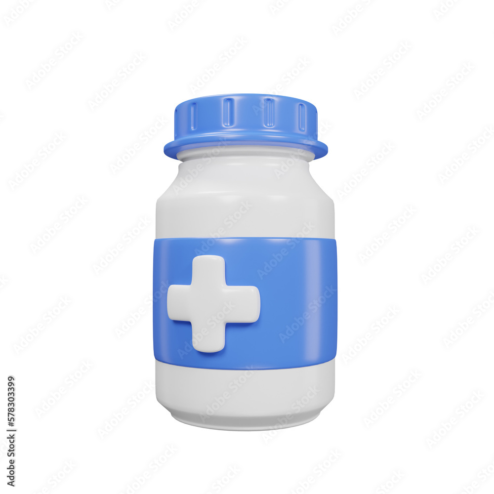 medicine bottle icon 3D illustration medical assets medicine bottle icon 3D illustration medical assets