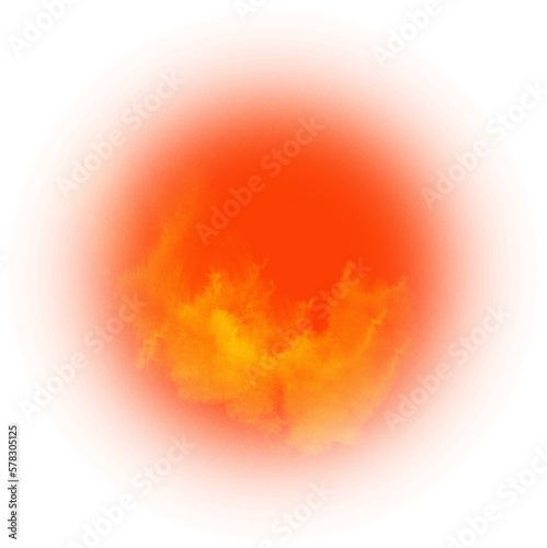 Bright hot sun. An orange spot. Watercolor illustration. photo