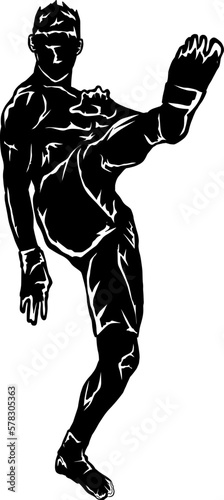 muay thai boxing fighter icon logo silhouette