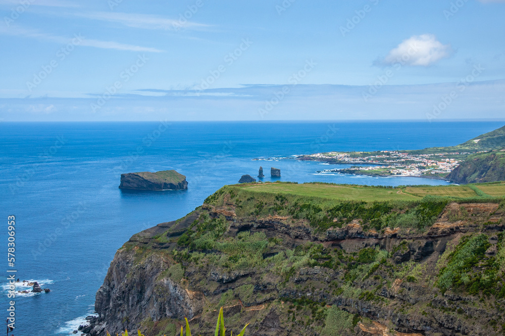 Coastal view and Atlantic Ocean, Mosteiros, Ponta Delgada, Sao Miguel Island, Azores, Portugal Coastal view and Atlantic Ocean, Mosteiros, Ponta Delgada, Sao Miguel Island, Azores, Portugal