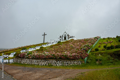 View of The Ermida de Nossa Senhora da Paz Chapel, Vila Franca do Campo, Sao Miguel Island, Azores, Portugal photo