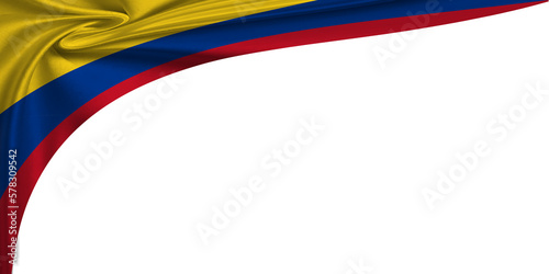 White background with flag of Colombia. 3d illustration