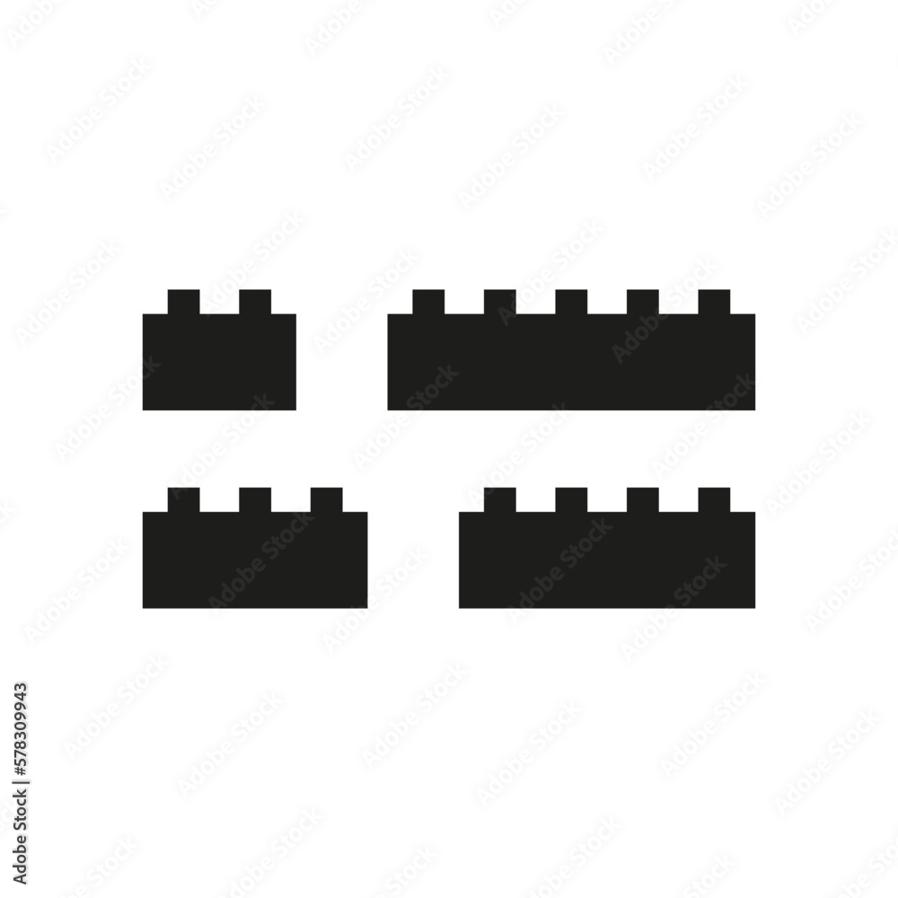 The icon of the building block. Simple flat vector illustration on a white background