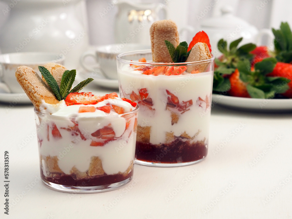 Strawberry tiramisu - dessert in a glass Strawberry tiramisu - dessert in a glass