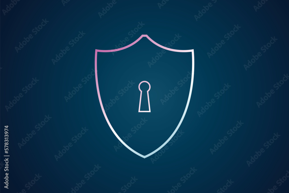 Concepto de seguridad ciberntica con elemento hud sobre fondo de tono azul