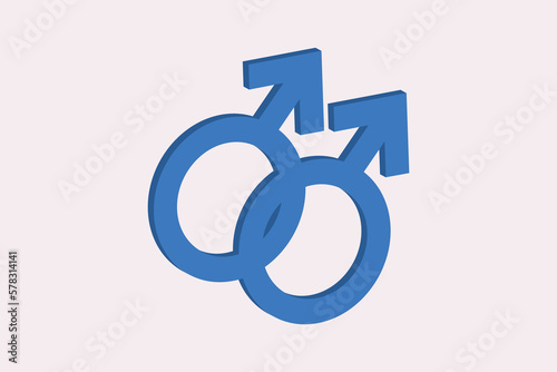 Blue gender symbol of gay.