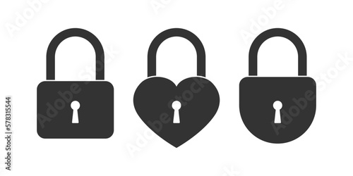 Locks graphic icon set. Locks isolated signs on white background. Vector illustration